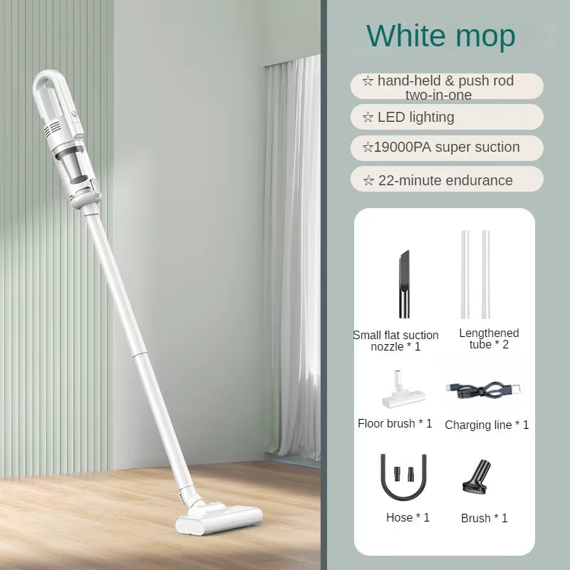 Professional Wireless Handheld Vacuum Cleaner with 19000Pa Suction Power and Metal Strainer for Home and Car Use