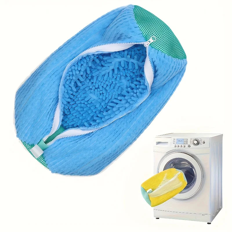 Cotton Washing Shoe Bags - Set of 1 or 2, Anti-Deformation Laundry Organizers with Fluffy Fibers for Easy Dirt Removal