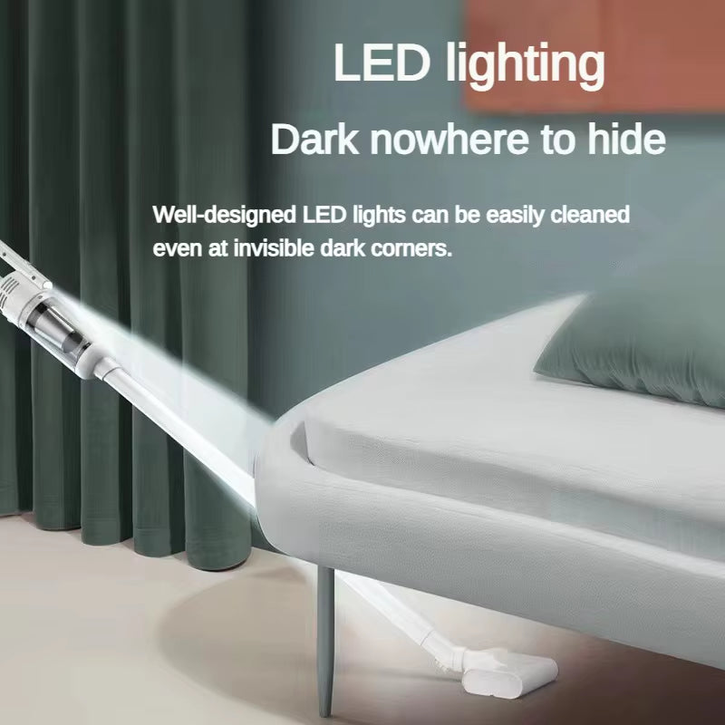 Professional Wireless Handheld Vacuum Cleaner with 19000Pa Suction Power and Metal Strainer for Home and Car Use