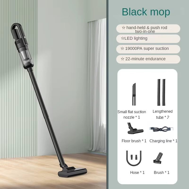 Professional Wireless Handheld Vacuum Cleaner with 19000Pa Suction Power and Metal Strainer for Home and Car Use