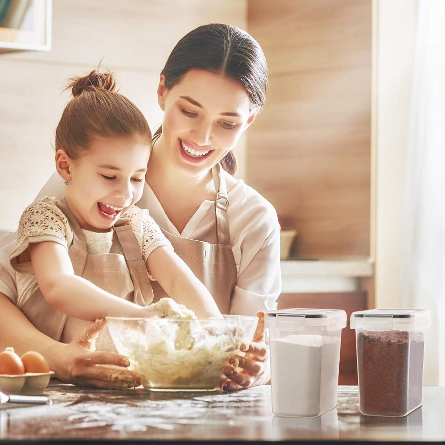 Professional Airtight Food Storage Container Set - 12 Pieces, 1.5Qt / 1.6L, BPA-Free Plastic for Kitchen Pantry, Ideal for Sugar, Flour, and Baking Supplies - Dishwasher Safe with 24 Labels, Black