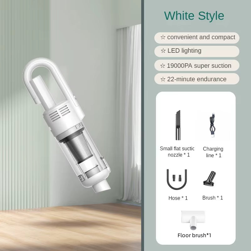Professional Wireless Handheld Vacuum Cleaner with 19000Pa Suction Power and Metal Strainer for Home and Car Use