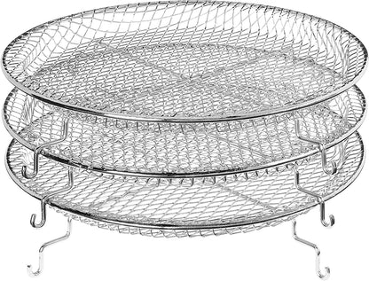 USA GW22957 7-Quart Electric Air Fryer with Dehydrator and 3 Stackable Racks, Digital Touchscreen with 8 Functions and Recipe Guide, Red/Silver