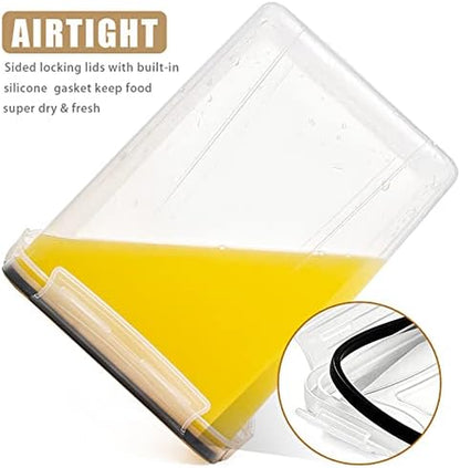 Large Airtight Food Storage Containers, 5.2L / 175Oz, Set of 4 BPA-Free Plastic Containers for Flour, Sugar, and Baking Supplies with 20 Labels