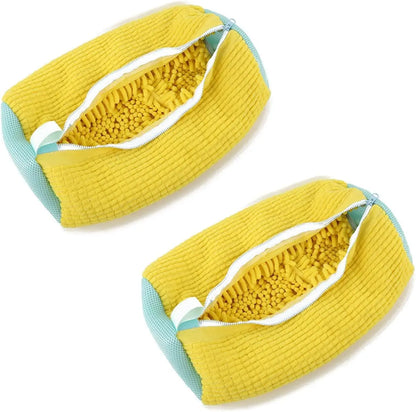 Cotton Washing Shoe Bags - Set of 1 or 2, Anti-Deformation Laundry Organizers with Fluffy Fibers for Easy Dirt Removal